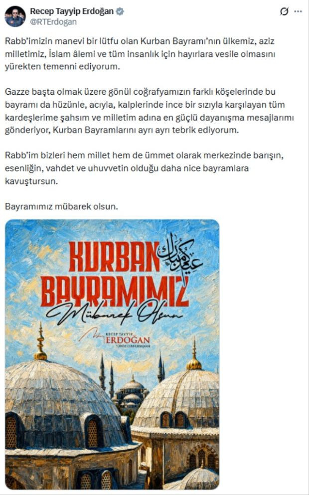 Cumhurbaşkanı Erdoğan'dan bayram mesajı: "Netanyahu zalimi gereken dersi alacaktır" - Resim : 1
