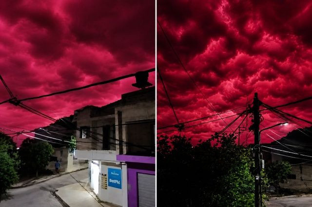 Kolombiya'da depremden bir hafta sonra gökyüzü kızıla büründü! Görüntüler dikkat çekti - Fotoğraf: 4