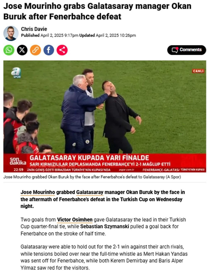 Mourinho'nun Okan Buruk'a hareketi dünya basınında: Marca'dan 2011'e flaş gönderme! - Fotoğraf: 5
