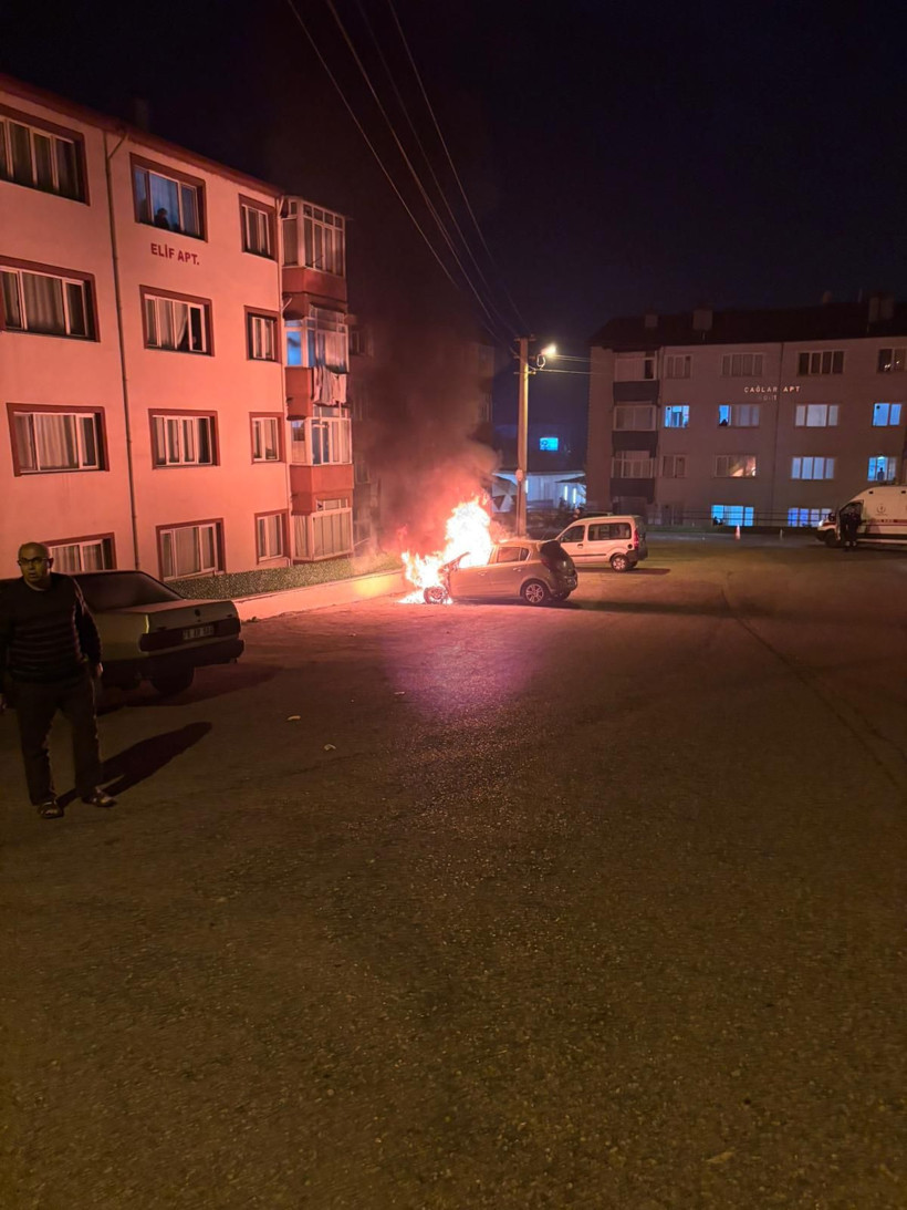Park halindeki otomobil alev alev yandı - Resim: 2