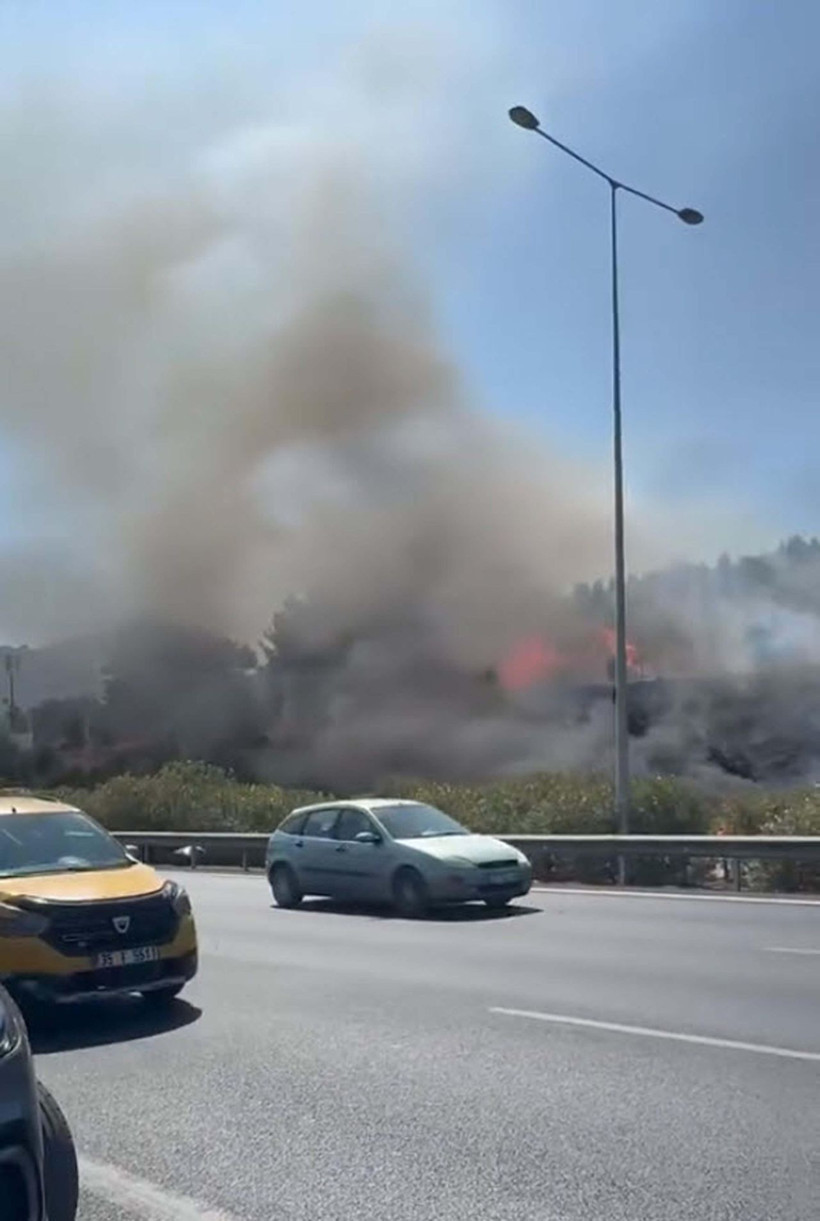 İzmir'de otomobilde çıkan yangın, makilik alana sıçradı - Resim: 3