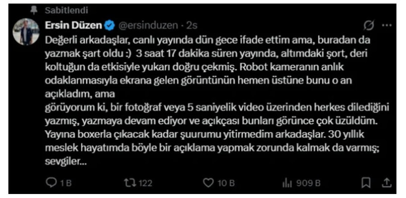 Canlı yayına şortla çıkan Ersin Düzen sessizliğini bozdu! Yorumlara isyan etti: Şuurumu yitirmedim - Fotoğraf: 3