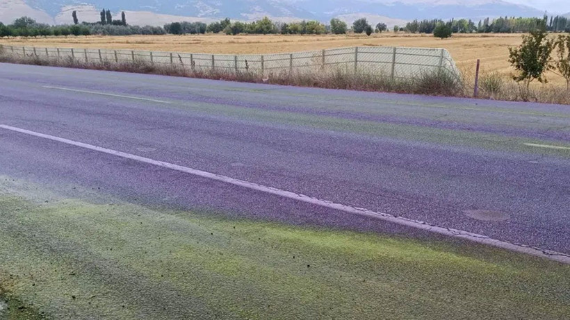 Araçları mora boyayan yol! Oto yıkamacıda uzun kuyruklar oluştu - Fotoğraf: 6
