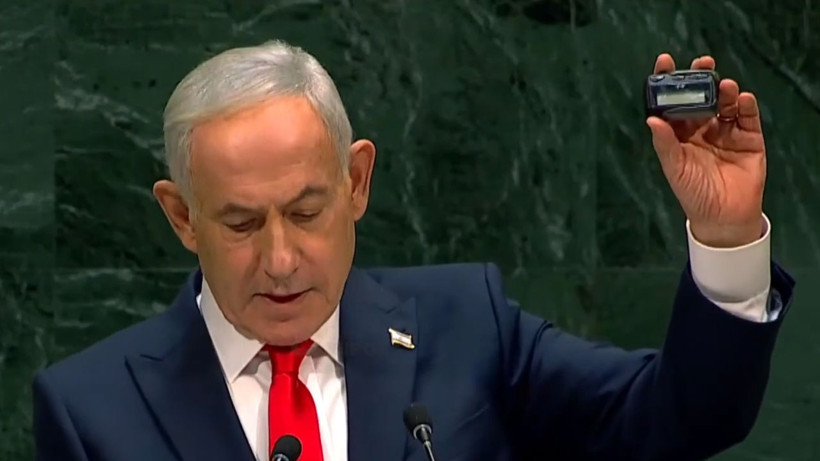 Netanyahu, dünyayı bu cihazla tehdit etti! BM kürsüsünde skandal anlar... - Fotoğraf: 5