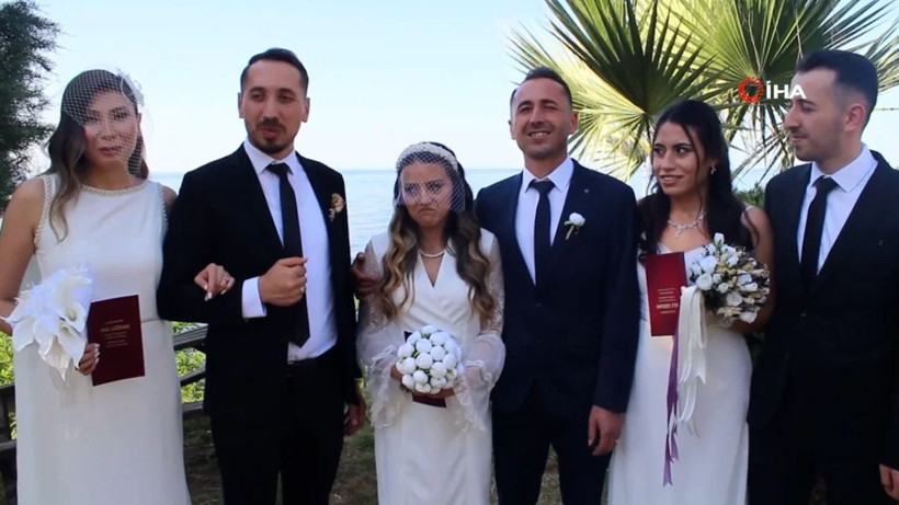 Giresun'da 3 erkek kardeş, aynı gün evlendi - Resim: 1