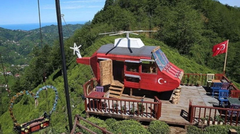 Rizeli'nin dağ başına yaptığı 'Lazkopter' ilgi odağı oldu - Resim: 1