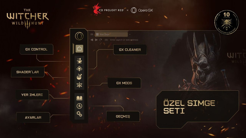 Opera GX’ten Witcher hayranlarına sürpriz: 10. yıla özel tarayıcı sürümü - Resim: 2