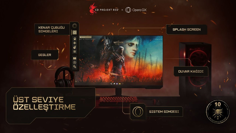 Opera GX’ten Witcher hayranlarına sürpriz: 10. yıla özel tarayıcı sürümü - Resim: 1