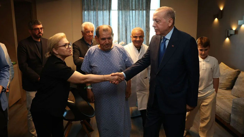 Erdoğan'dan Dursun Özbek'e geçmiş olsun ziyareti - Resim: 1