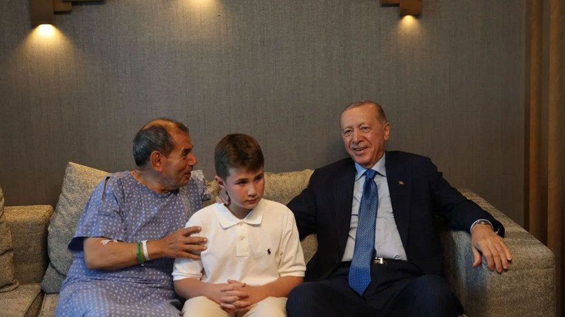 Erdoğan'dan Dursun Özbek'e geçmiş olsun ziyareti - Resim: 3