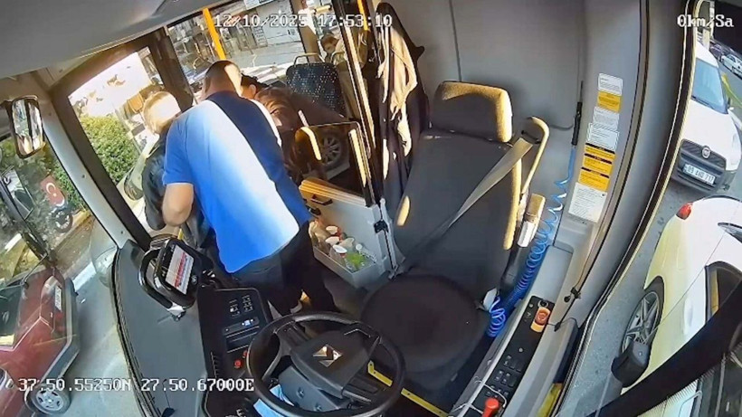 Aydın’da otobüs şoförü Heimlich manevrası ile hayat kurtardı; o anlar kamerada - Resim: 2