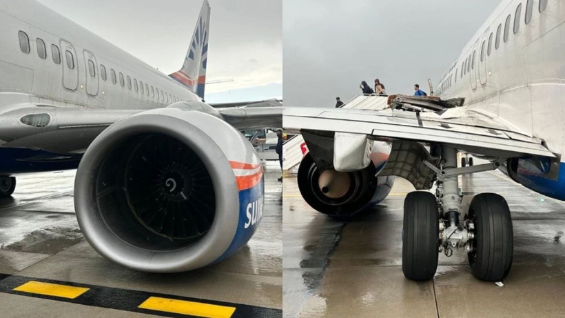 Antalya Havalimanı'nda korku dolu anlar: Uçağın tekeri yerinden çıkarak kanadı parçaladı - Resim: 2