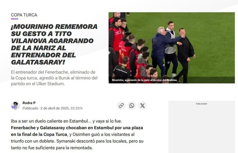 Mourinho'nun Okan Buruk'a hareketi dünya basınında: Marca'dan 2011'e flaş gönderme! - Fotoğraf: 3