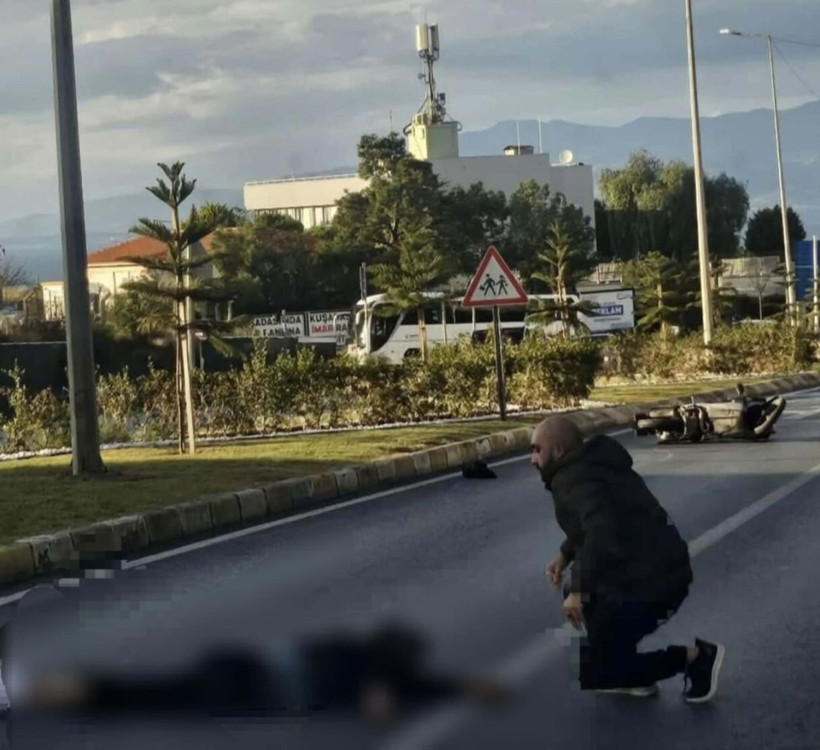 Kuşadası’nda motosiklet refüje çarptı; 1 ölü, 1 ağır yaralı - Resim: 1