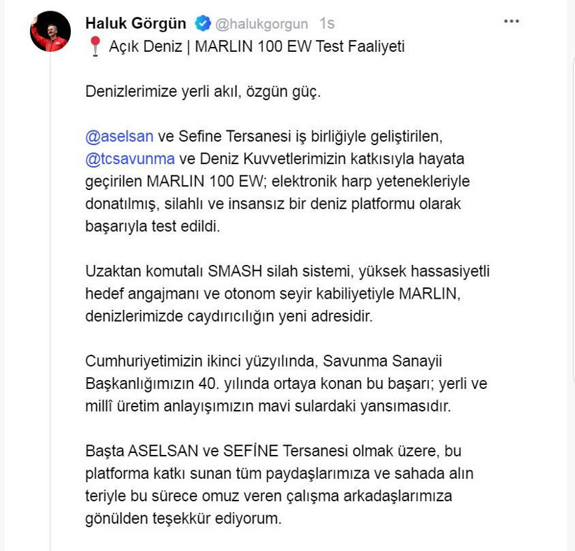 MARLİN 100 EW İnsansız Deniz Aracı, başarıyla test edildi - Resim: 4