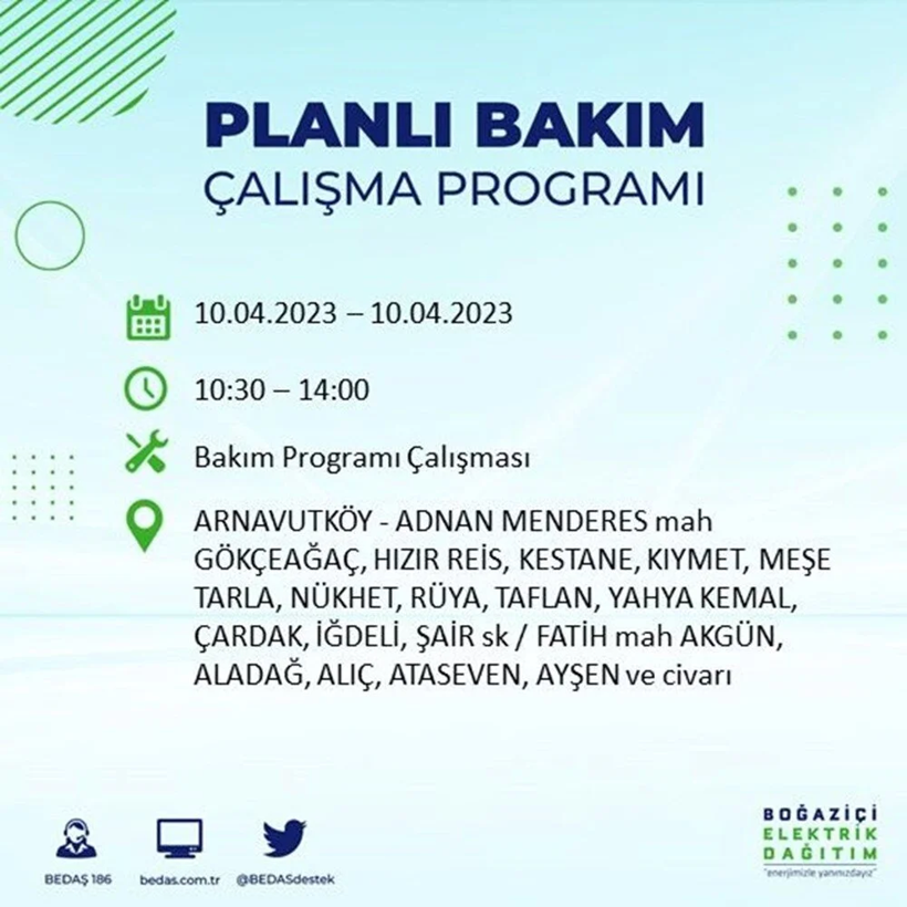 İstanbul'un birçok ilçesinde elektrik kesintisi: Elektrikler ne zaman gelecek? BEDAŞ 10 Nisan kesinti programı - Resim: 2