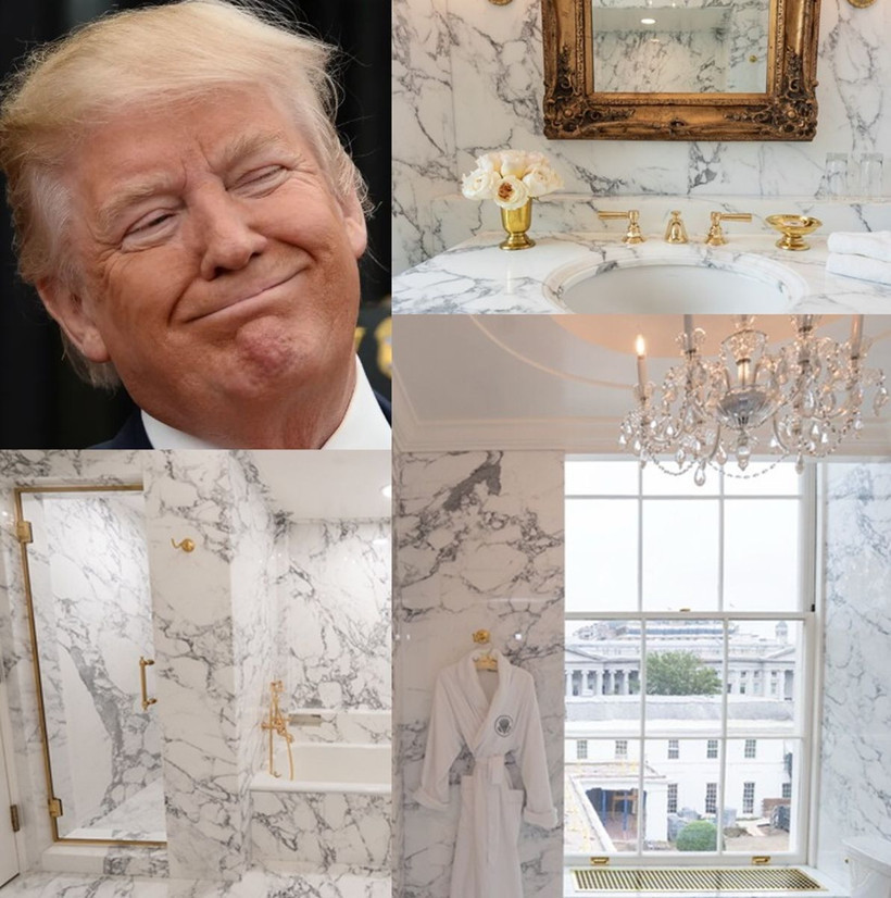 Trump hükümet kapalıyken Beyaz Saray’daki banyoyu yeniledi! - Resim: 2