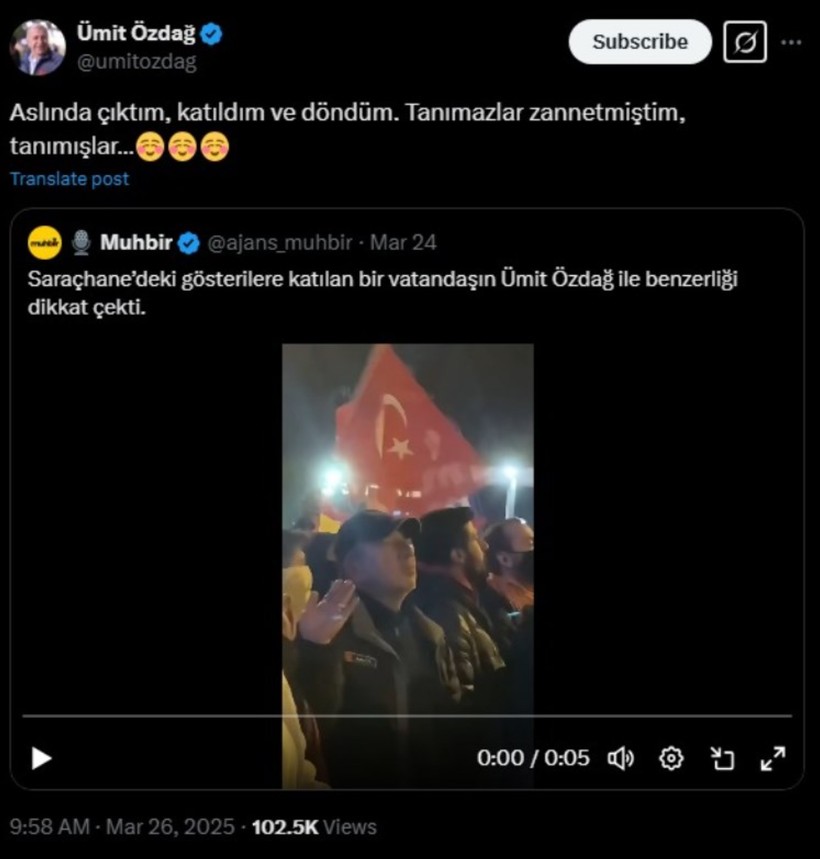 Ümit Özdağ'ın Saraçhane paylaşımı olay oldu! "Çıktım, katıldım ve döndüm" - Resim: 4