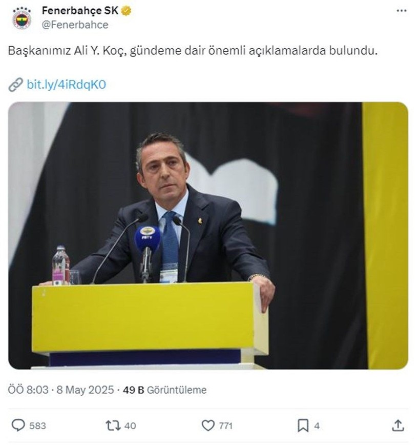 Fenerbahçe’de Ali Koç paylaşımı olay yarattı! - Resim: 4
