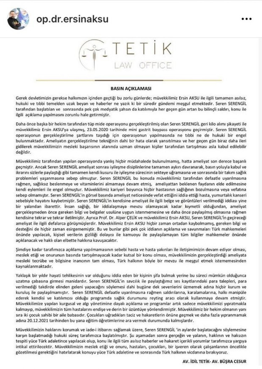 Seren Serengil’in eski doktorundan zehir zemberek açıklama! - Resim : 1