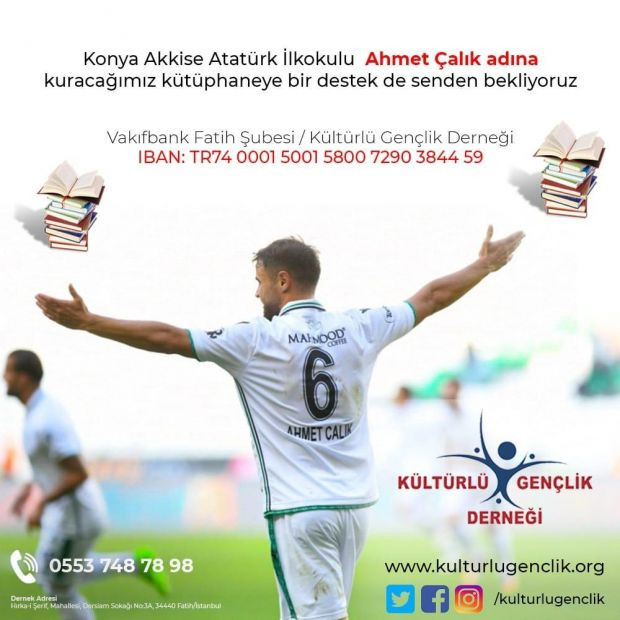 Milli futbolcu Ahmet Çalık'ın adı kütüphanede yaşayacak - Resim : 3