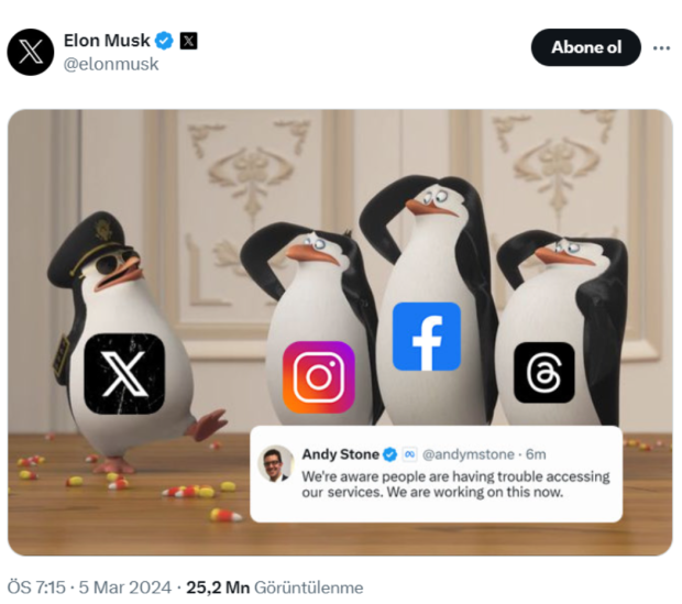 Musk erişim sorunuyla alay etti! "Eğer bu yazıyı okuyorsanız..." - Resim : 1