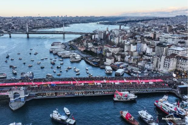 İstanbul'dan dünyaya Gazze mesajı...  "Sinmiyoruz, susmuyoruz Filistin'i unutmuyoruz" - Resim : 1