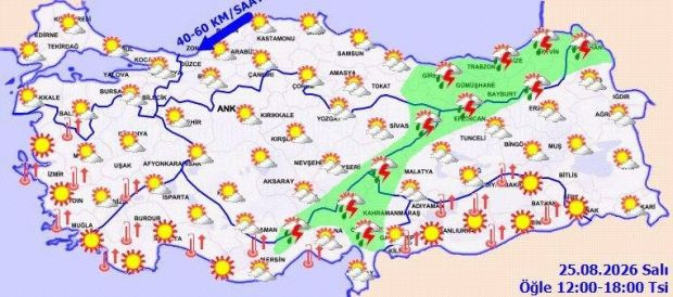 Yeni harita yayımlandı: Meteoroloji'den pek &ccedil;ok ile sağanak yağış uyarısı - Resim : 1