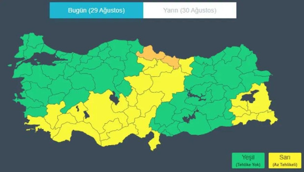 Meteoroloji haritayı paylaştı: 26 il için sel ve su baskını uyarısı - Resim : 1