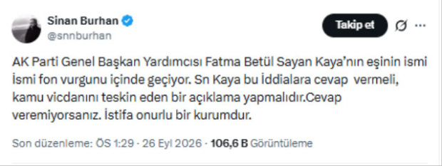 Yeni Parti'den Fatma Betül Sayan Kaya iddiası! "İddialar doğruysa hemen istifa etmeli" - Resim : 1