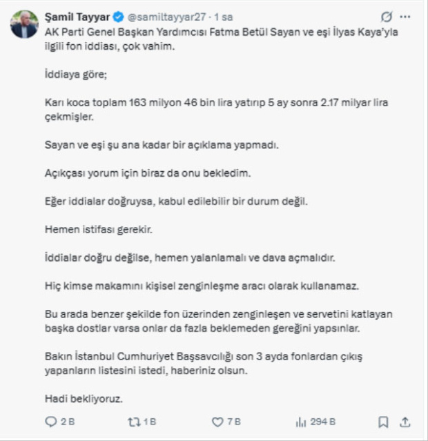 Yeni Parti'den Fatma Betül Sayan Kaya iddiası! "İddialar doğruysa hemen istifa etmeli" - Resim : 2