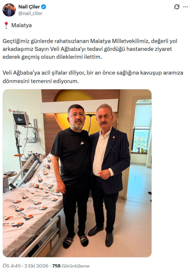 Hastaneye kaldırılan Veli Ağbaba'dan günler sonra ilk fotoğraf - Resim : 1