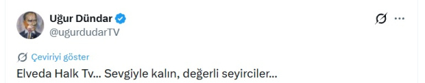 Uğur Dündar, kayyum atanan Halk TV'ye veda etti - Resim : 1