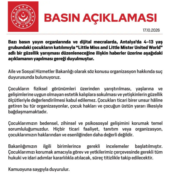 Antalya'da tepki çeken çocuk güzellik yarışması! Bakanlık harekete geçti! - Resim : 2