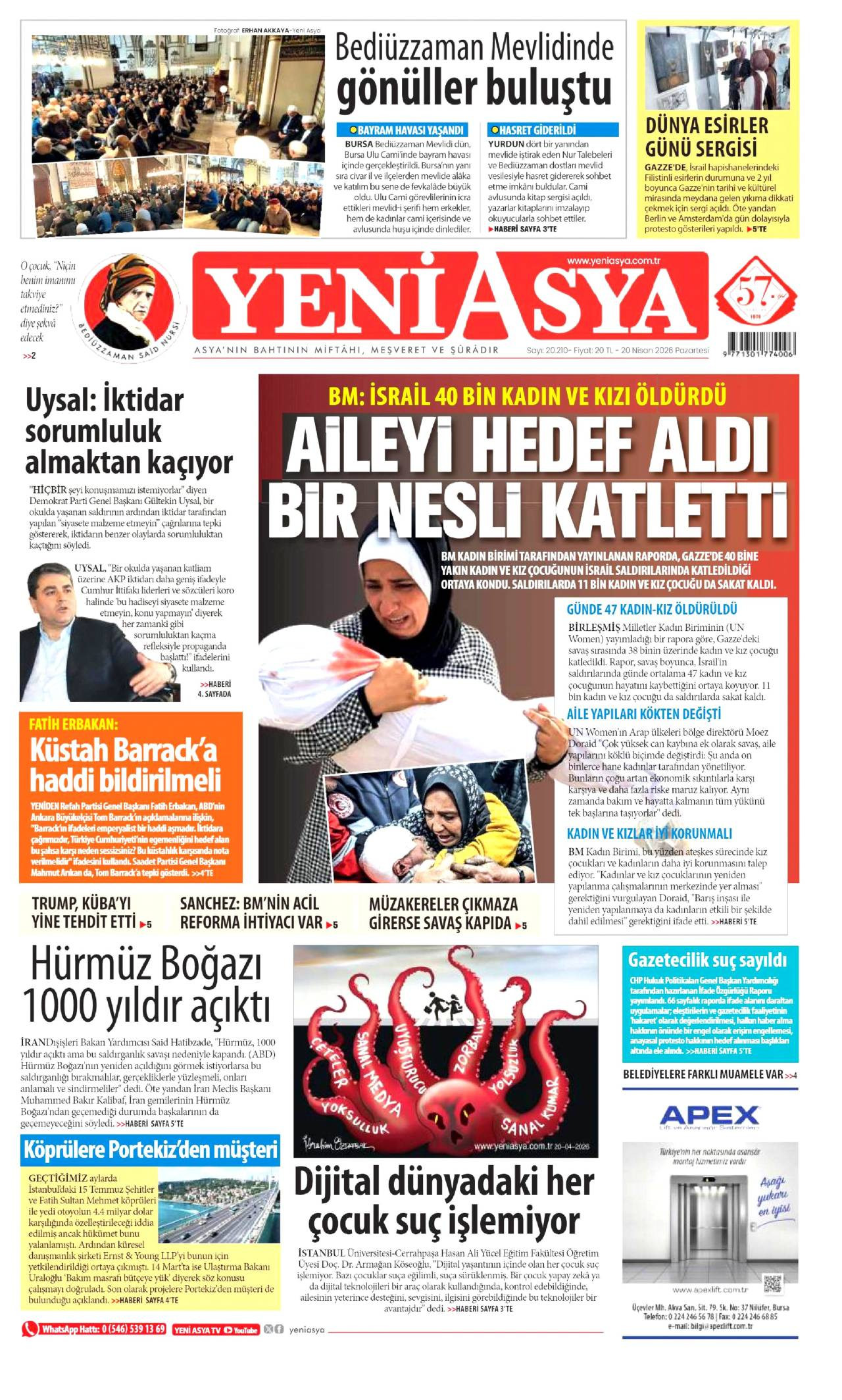 Yeni Asya gazetesi 