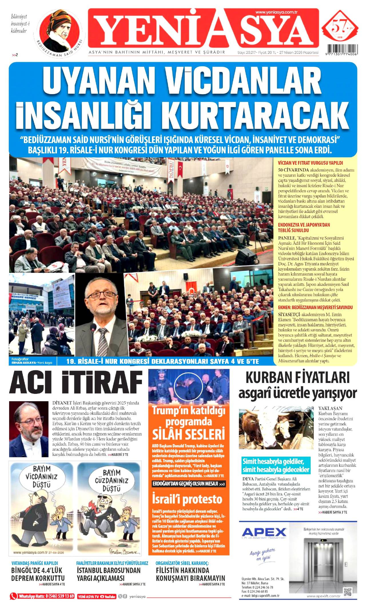 Yeni Asya gazetesi 