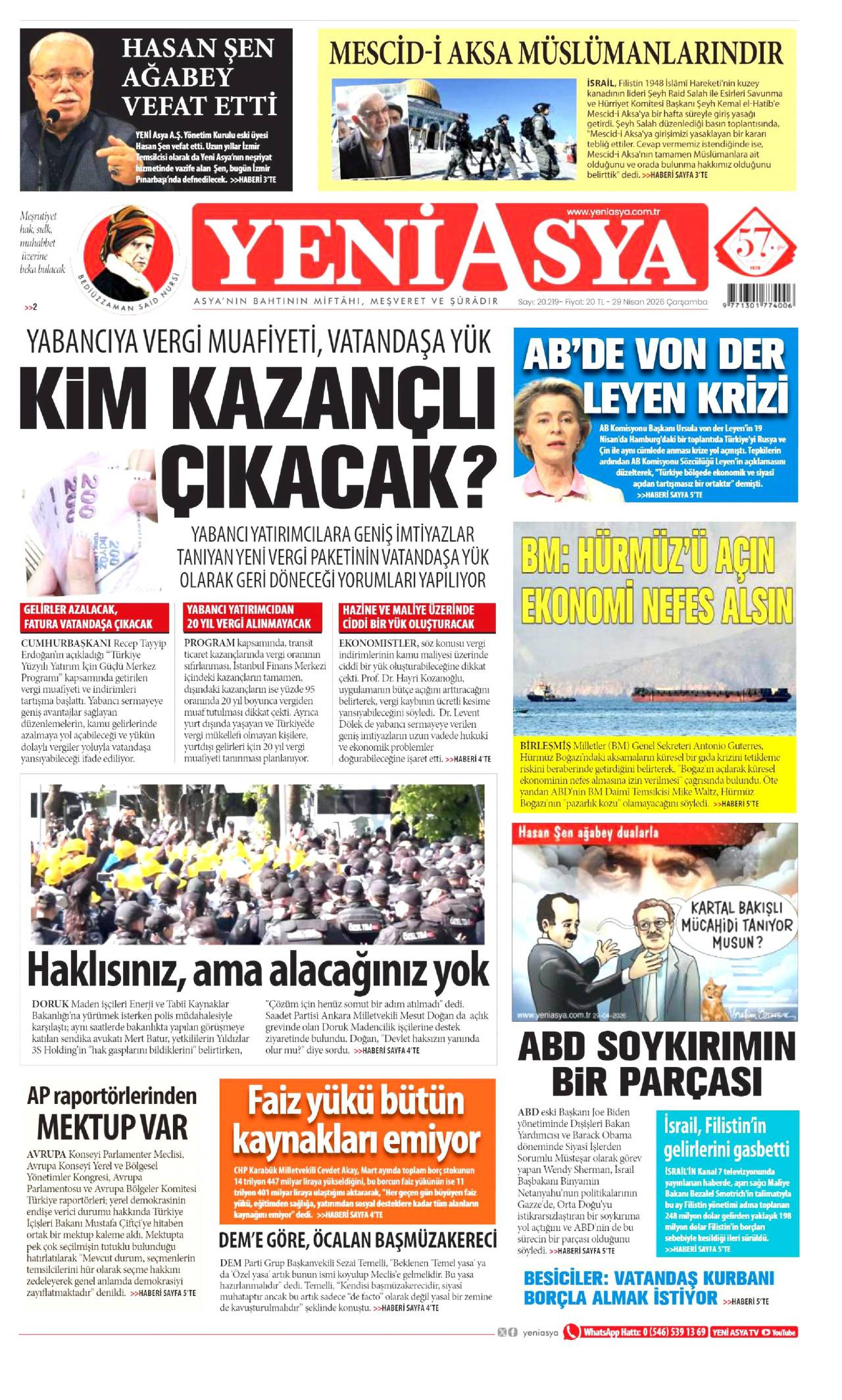 Yeni Asya gazetesi 
