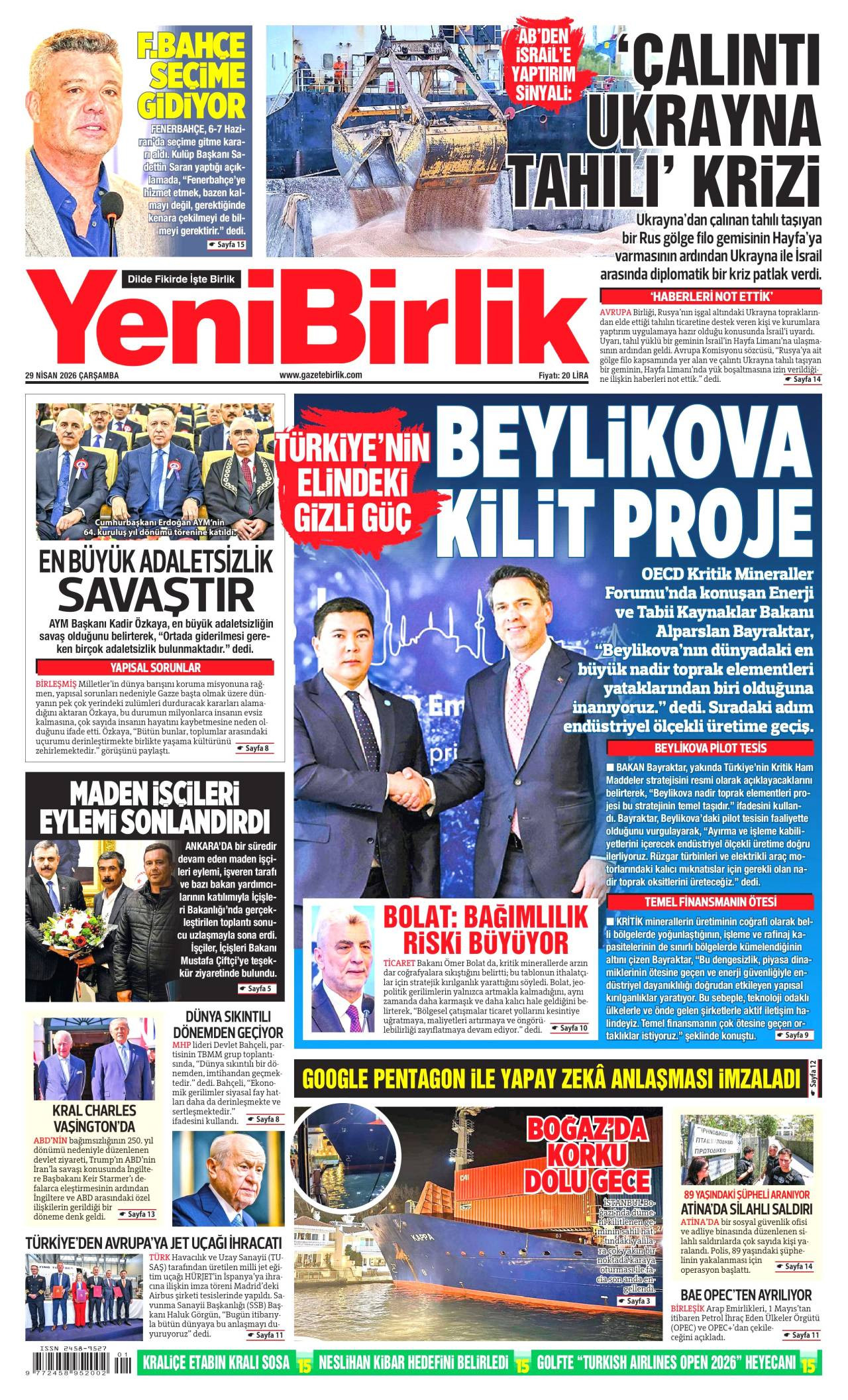 Yeni Birlik Gazetesi