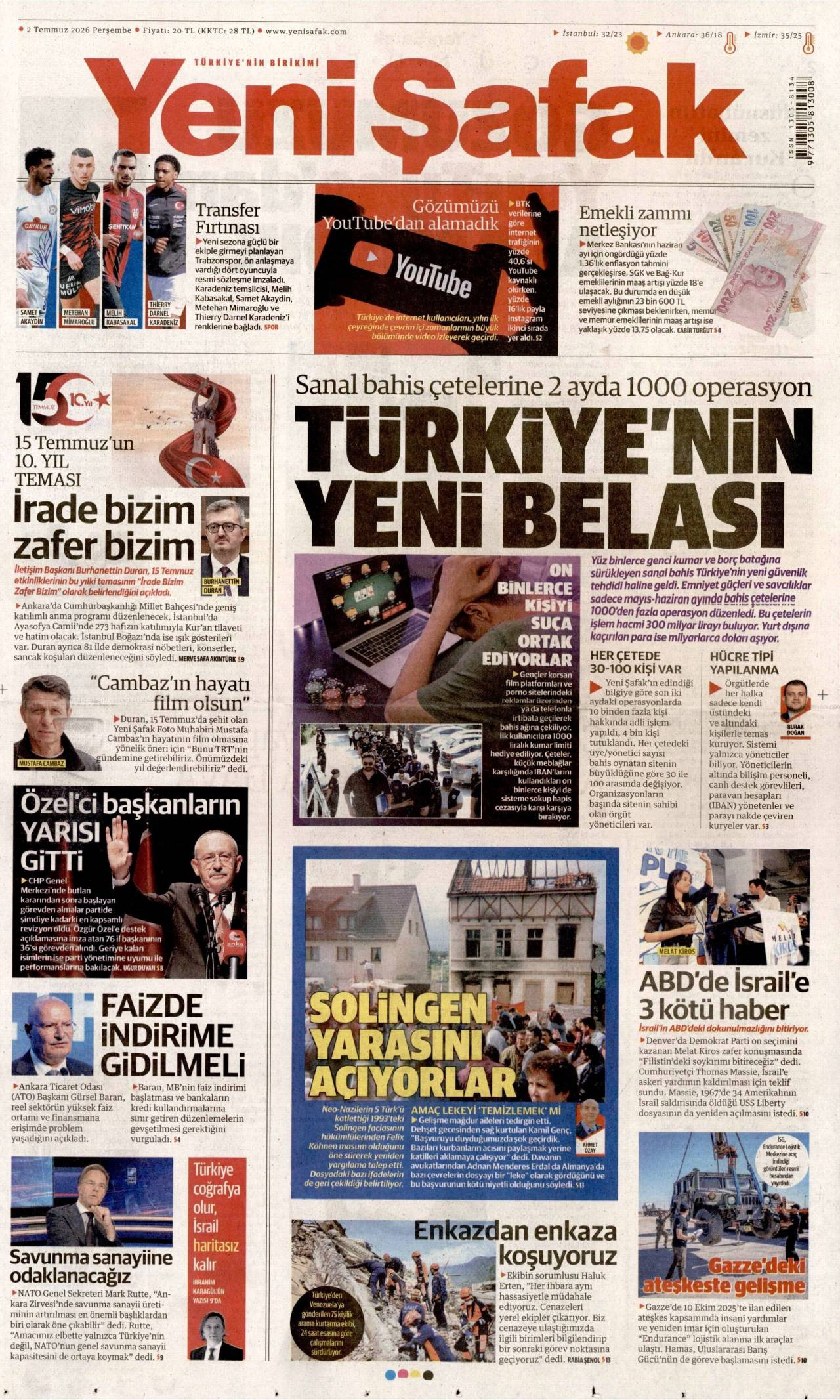 Yeni Şafak gazetesi 