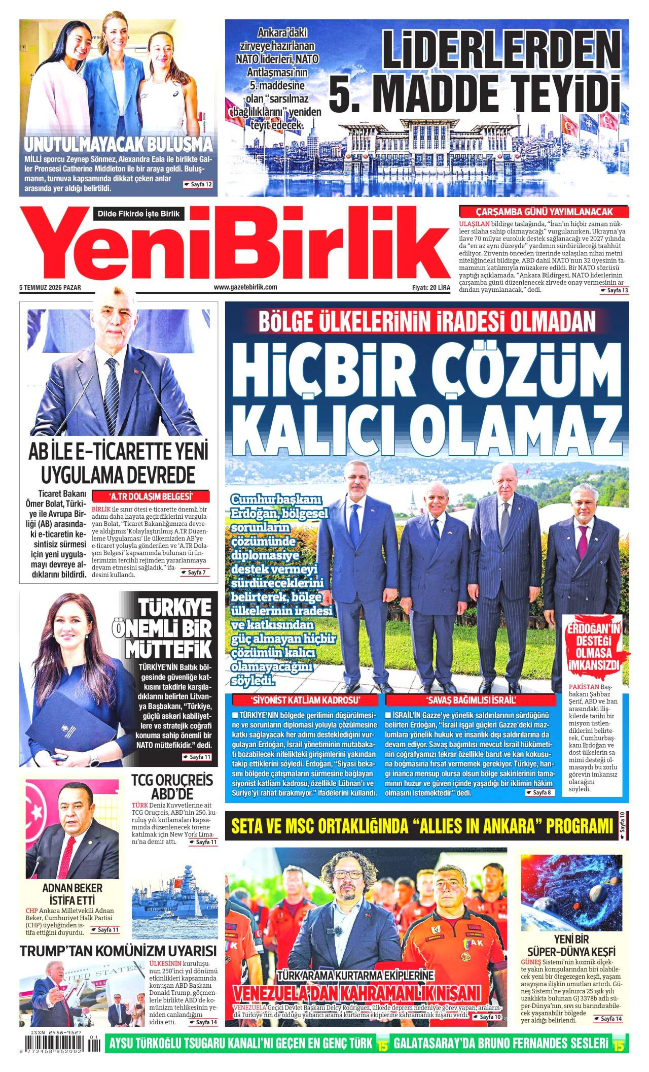 Yeni Birlik Gazetesi