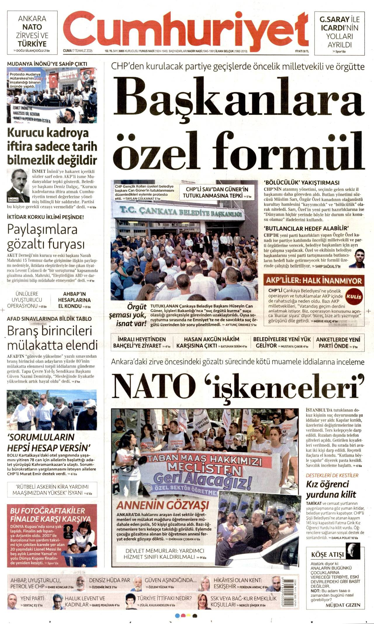 Cumhuriyet gazetesi 
