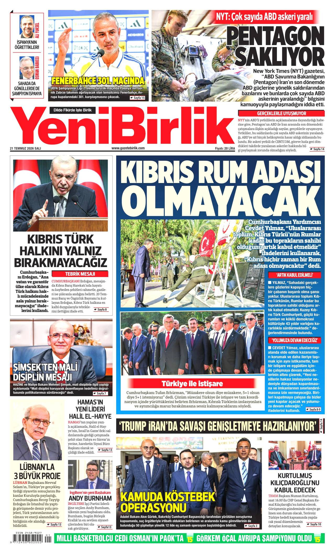 Yeni Birlik Gazetesi
