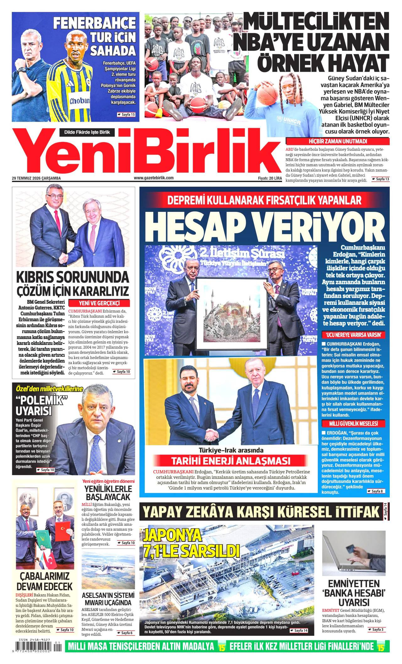 Yeni Birlik Gazetesi