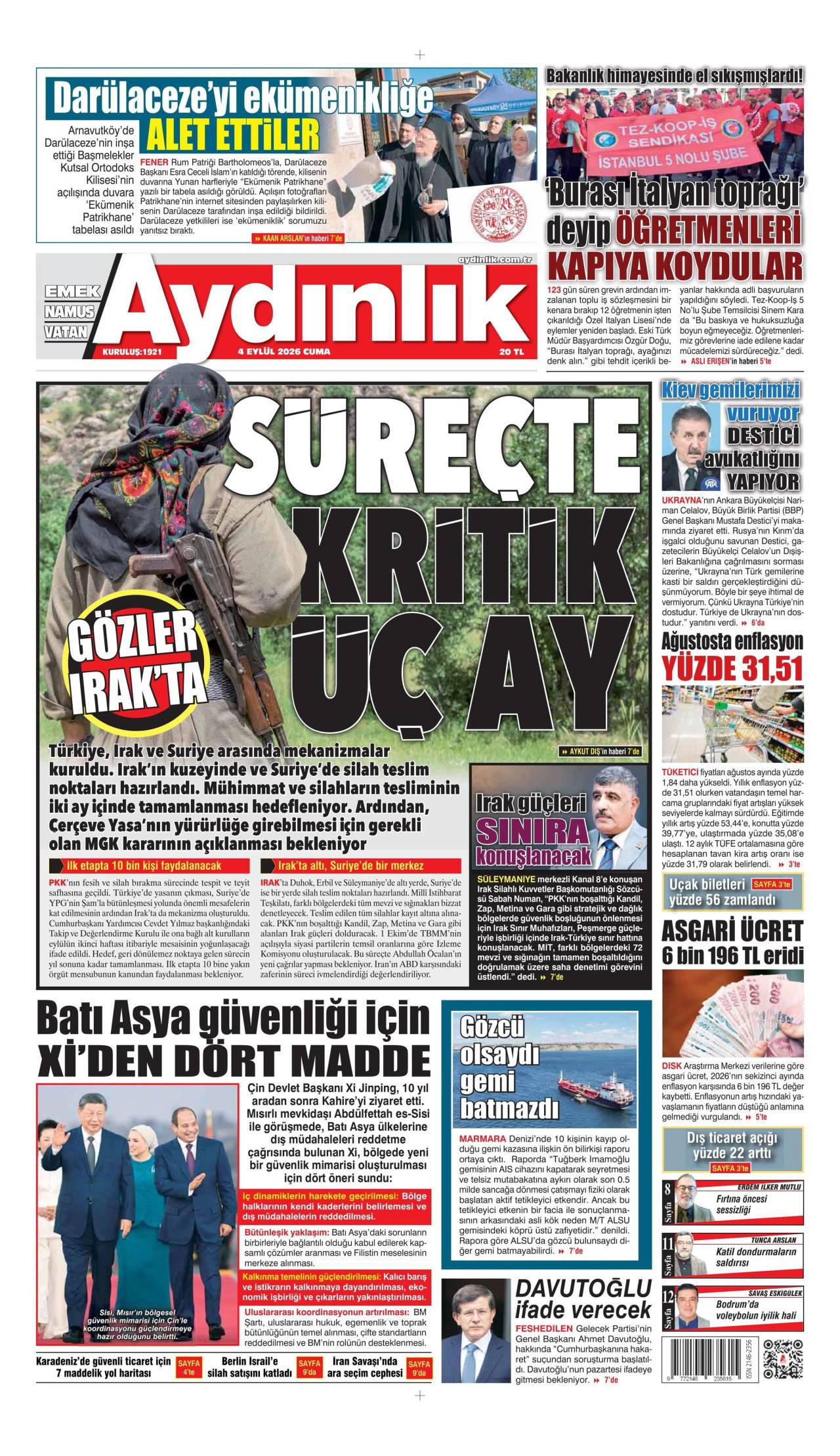 Aydınlık Gazetesi Manşeti