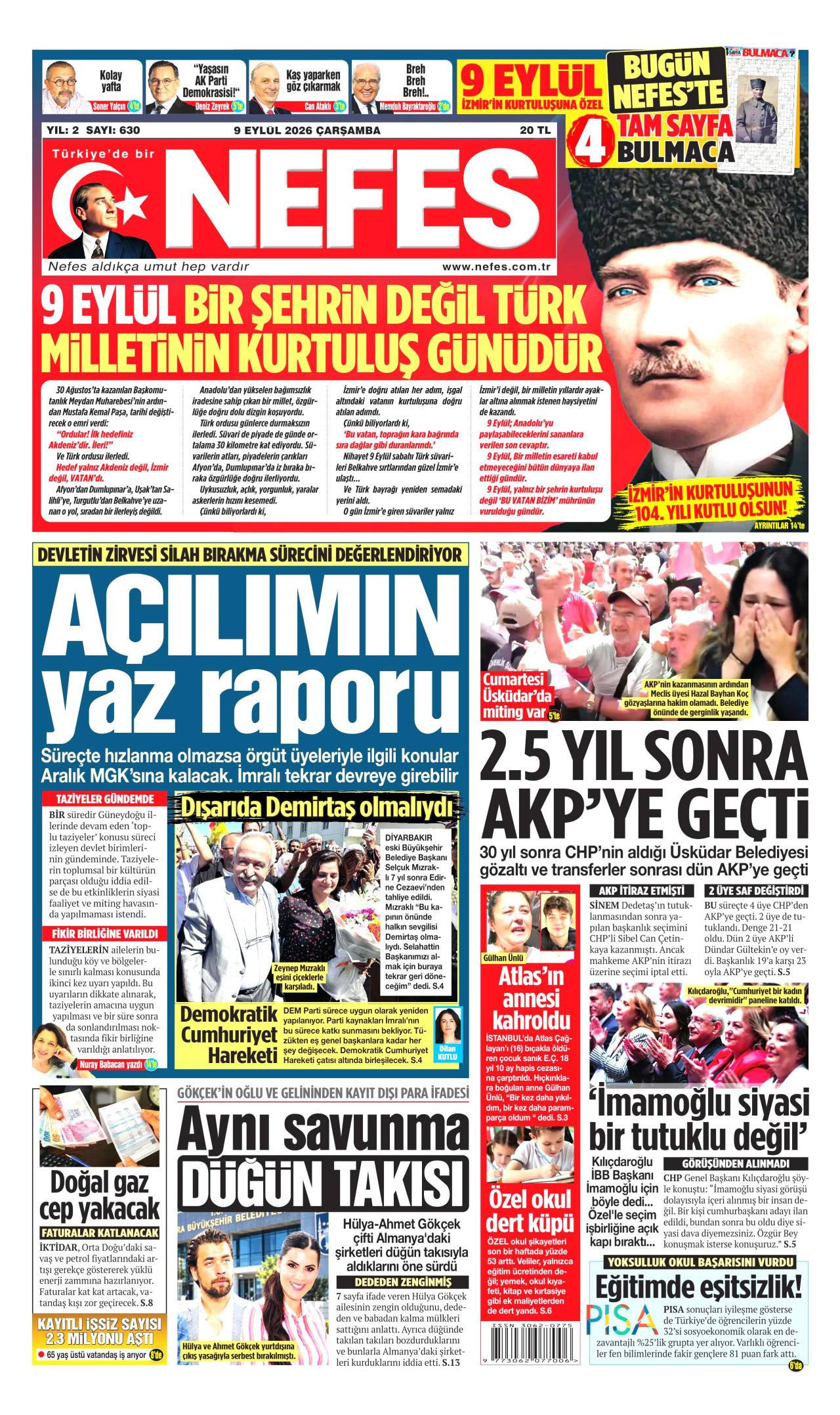 Nefes Gazetesi Manşeti